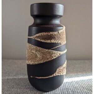 Scheurich 242-22 Brown/Tan "Fat Lava" Vase, West German Pottery, EUC